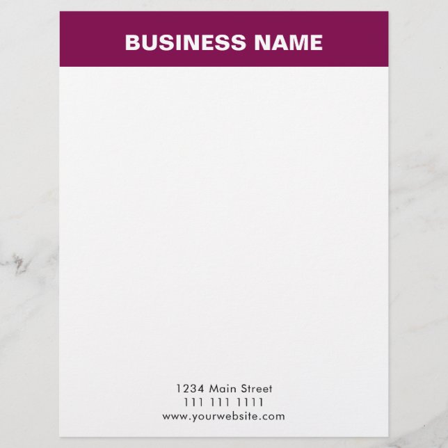 Papel Timbrado Elegant Burgundy Gold Luxury Business letterhead (Frente)