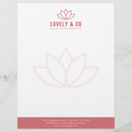 Papel Timbrado Elegant Dusty Rose & Ivory Salon Beauty