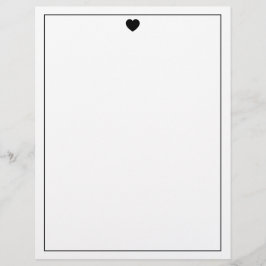 Papel Timbrado Elegant Heart Mark Letterhead Stylish Office Paper