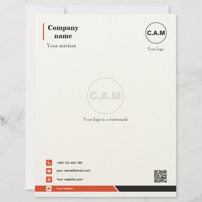 Papel Timbrado Elegant Letterhead Template for Personal Brands (Frente)