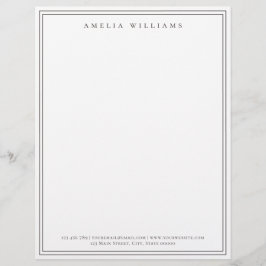 Papel Timbrado Elegant Minimalist Brown Two Border