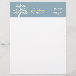 Papel Timbrado Elegante Árvore Clássica YOGA Studio - Terapia de 