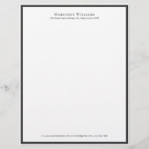 Elegante Black White Border Office Professional