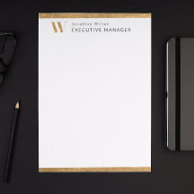 Elegante branco clássico e monograma personalizado