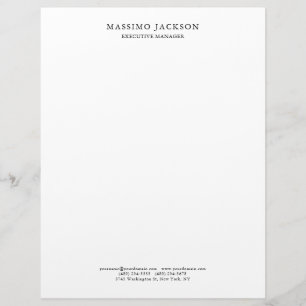 Papel Timbrado Elegante Clássico Simples Branco Profissional