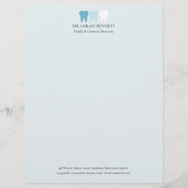 Papel Timbrado Elegante dentista arejado azul claro profissional