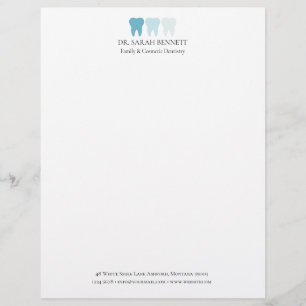 Papel Timbrado Elegante dentista arejado azul claro profissional