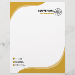 Papel Timbrado Elegante e fluido amarelo