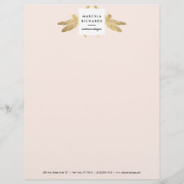 Papel Timbrado Elegante Faux Dourada Dragonfly Duo a Rosa