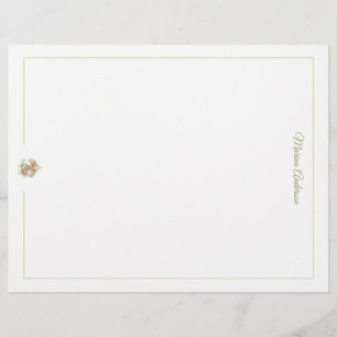 Papel Timbrado Elegante Fleur de Lys floral personalizada nome