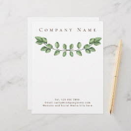 Papel Timbrado Elegante Green Company Details Letterhead