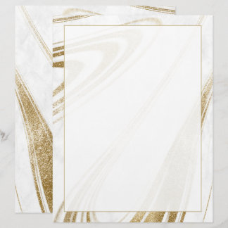 Papel Timbrado Elegante Mármore Dourado