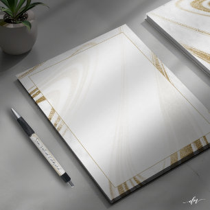 Papel Timbrado Elegante Mármore Dourado