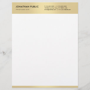 Papel Timbrado Elegante minimalista moderno branco Dourado
