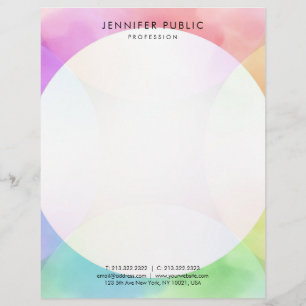 Papel Timbrado Elegante Modern Watercolor - Design simples