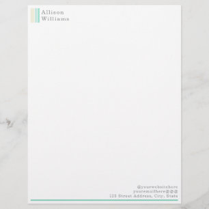 Papel Timbrado Elegante, Moderno, Minimalista Cinza Bege & Azul Á