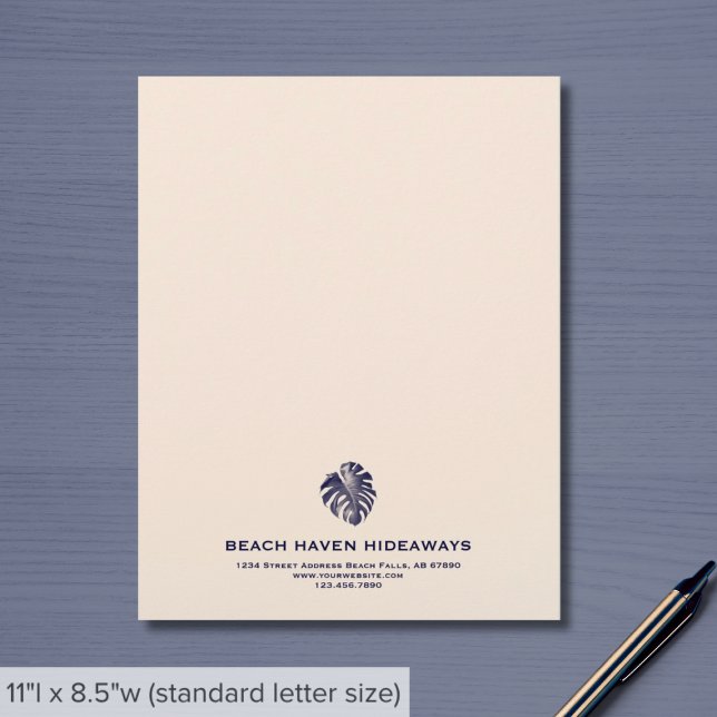 Papel Timbrado Elegante Monstera Leaf Business Letterhead (Criador carregado)