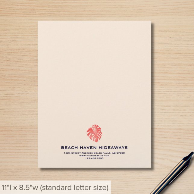 Papel Timbrado Elegante Monstera Leaf Business Letterhead (Criador carregado)