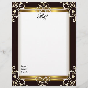 Papel Timbrado Elegante Preto Dourado Preto Branco