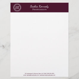 Papel Timbrado Elegante Red Brown Business Professional