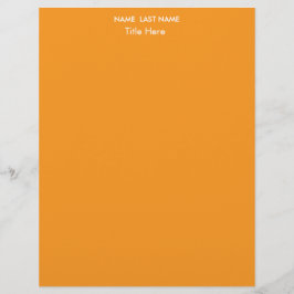 Papel Timbrado Elegante Simples laranja Personalizado