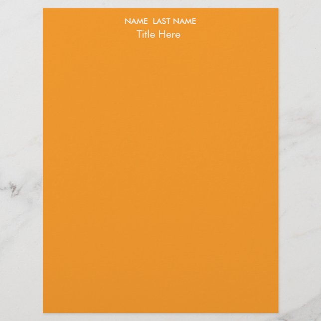 Papel Timbrado Elegante Simples laranja Personalizado  (Frente)