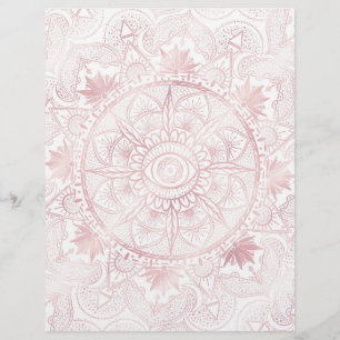 Papel Timbrado Elegante White Rose Dourada Olho Sol Lua Mandala