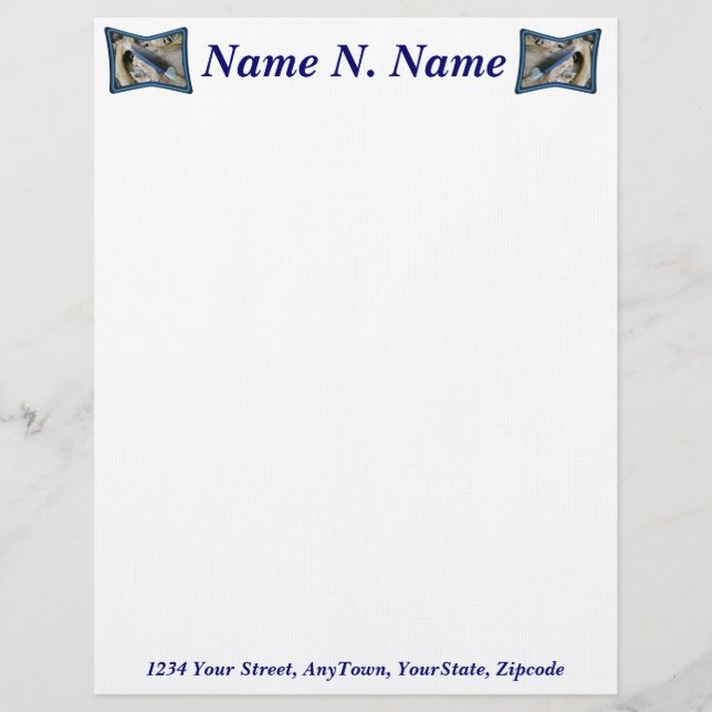 Papel Timbrado Elemento Letterhead de Coordenada da Pena Azul (Frente)