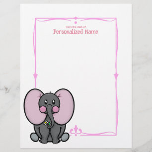 Papel Timbrado Ellie Phant Pink Unline