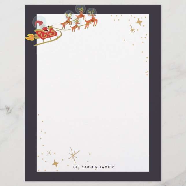 Papel Timbrado Em Orbit Illustration Holiday Photo Stationery (Frente)