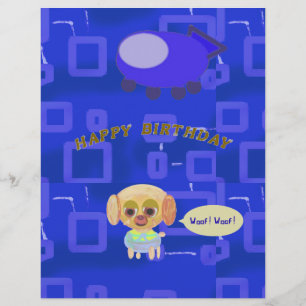 Papel Timbrado Embarcação Azul Puppy Letterhead