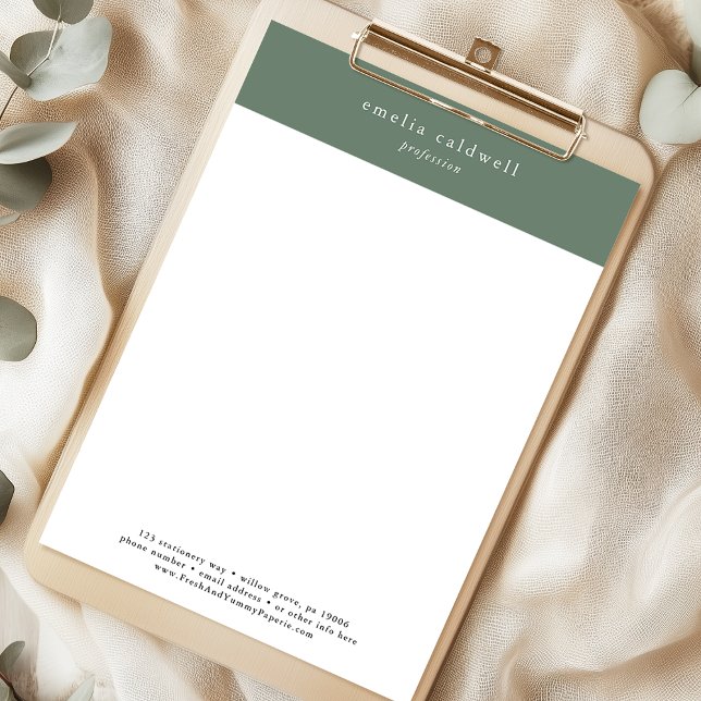 Papel Timbrado EMELIA Sage Empresa Profissional Pessoal (EMELIA Sage Personal Business Professional Company Letterhead)