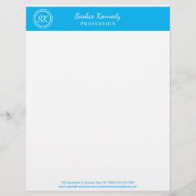 Empresa Elegante Sky Blue Professional Monogramas