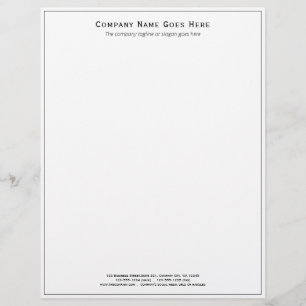 Papel Timbrado Empresa Modelo Thin Black Border Business