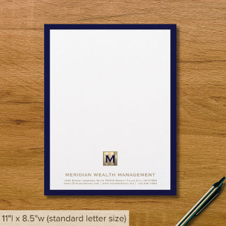 Papel Timbrado Empresa sofisticada Monograma Letterhead