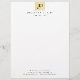 Papel Timbrado Encanto Dourado do modelo do falso Monogrammed na