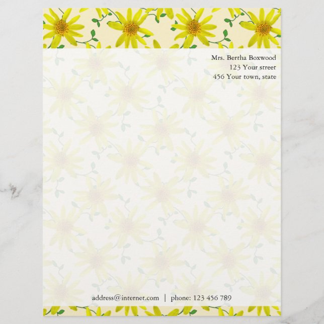 Papel Timbrado Endereço feito sob encomenda da foto amarela (Frente)