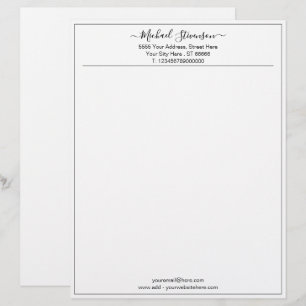 Papel Timbrado Endereço Personalizado Simples Moderno