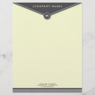 Papel Timbrado Envelope Elegante (ardósia) Monograma - cabeça