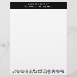 Papel Timbrado Esboço da Ciência da Anatomia Humana Moderna Perso