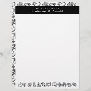 Papel Timbrado Esboço da Ciência da Anatomia Humana Moderna Perso