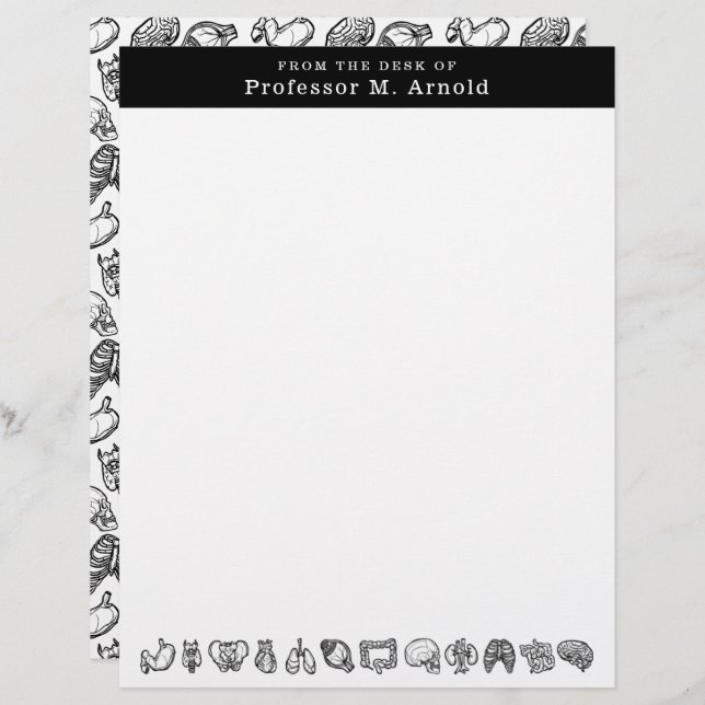 Papel Timbrado Esboço da Ciência da Anatomia Humana Moderna Perso (Frente/Verso)