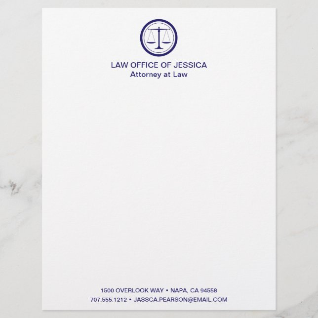 Papel Timbrado Escalas Clássicas Modernas Da Lei Da Justiça (Frente)
