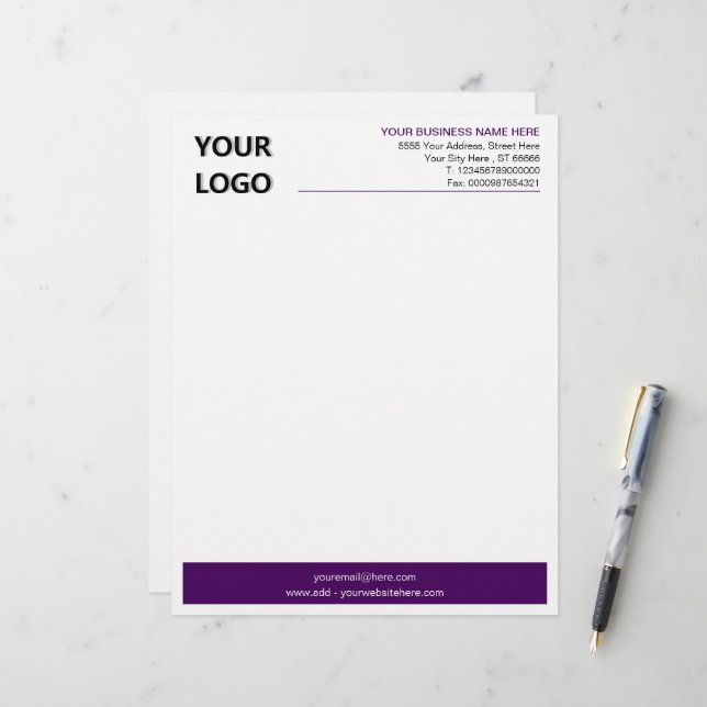 Papel Timbrado Escolha as cores do business office letterhead com (Frente/Verso In Situ)