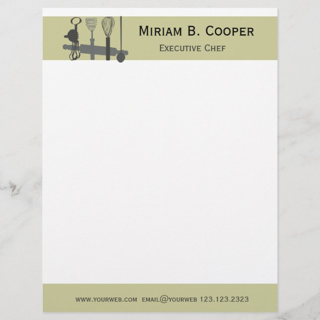 Papel Timbrado Escolha seu profissional do chefe de cozinha da (Frente)