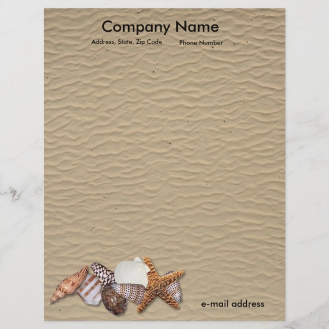 Papel Timbrado Escudos e Sandy Beach do mar (Frente)