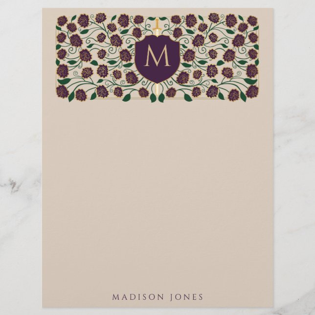 Papel Timbrado Espada de berbequim e Blindagem fantasia medieval  (Frente)