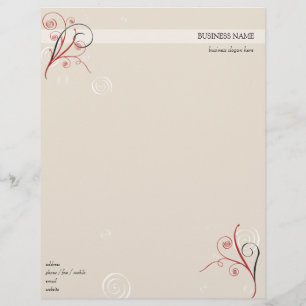 Papel Timbrado Espirais brancas pretas vermelhas