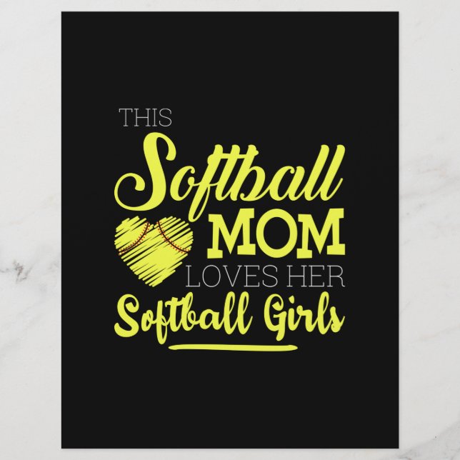 Papel Timbrado Esta mãe de softball ama as suas "Moças de Softbal (Frente)