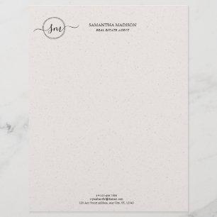 Papel Timbrado Estética Bege Caligrafia Moderna Imobiliária